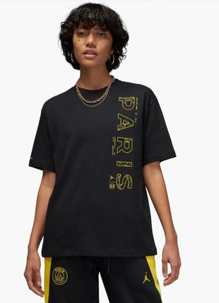 Футболка женская nike jordan paris saint germain black новая оригинал коттон джерси