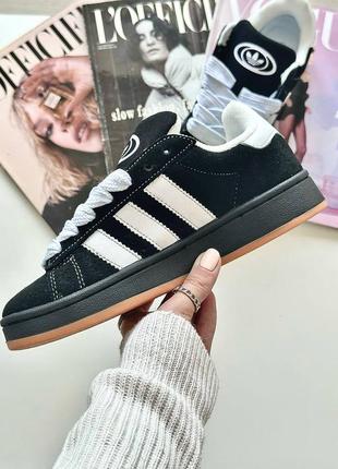 Фирменные женские кроссовки adidas campus black * cd