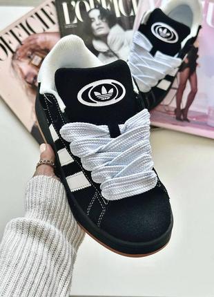 Фирменные женские кроссовки adidas campus black * cd