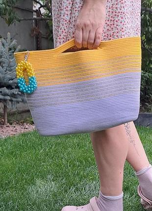 Сумка из шнура, шопер ,