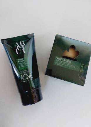 Набор гель-пилингмаска и увлажняющий гель для лица about face acne treatment с...