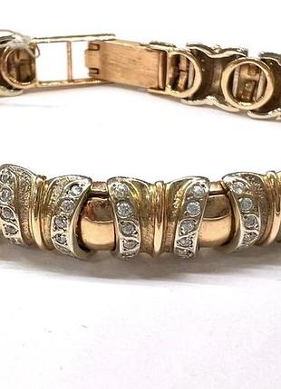 Браслет золотой с фианитами 619 вага 36,32 г