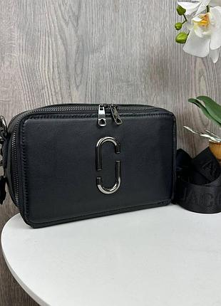 Шкіряна жіноча міні сумочка клатч стиль mars jacobs чорна. сумка з натуральної шкіри каркасна. r_1699