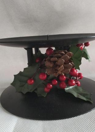 Новорічний свічник з декорацією  ,  на велику свічку