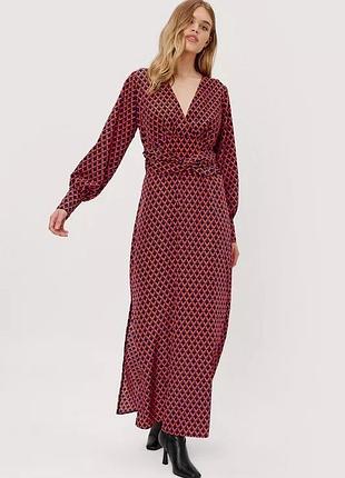 Актуальное длинное миди платье геометричиной принт от nasty gal