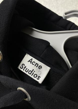 Мужское черное оверсайз худи acne studios6 фото