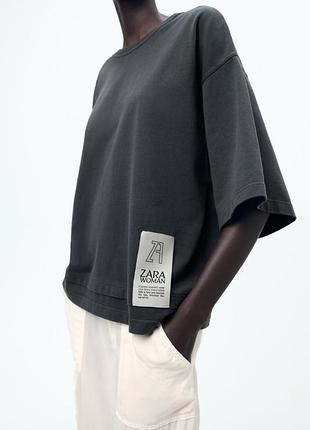 Футболка женская серая с этикеткой zara new