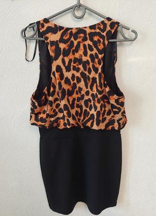 Сукня, сарафан футляр, з леопардовим принтом2 фото