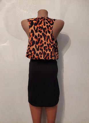 Сукня, сарафан футляр, з леопардовим принтом6 фото