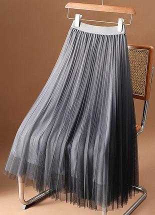 Спідниця, юбка, плісе довга, фатинова8 фото