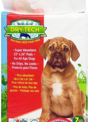 Пелюшки для собак 61 * 58 см dry-tech penn-plax, 7 шт