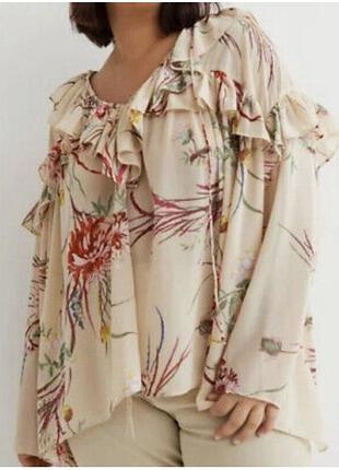 Шифонова блуза з воланами4 фото