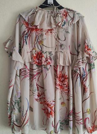 Шифонова блуза з воланами6 фото