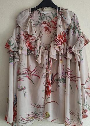 Шифонова блуза з воланами5 фото