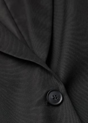 Черный жаккардовый пиджак жакет с объемными рукавами, зебра h&amp;m