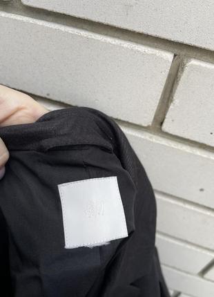 Черный жаккардовый пиджак жакет с объемными рукавами, зебра h&amp;m