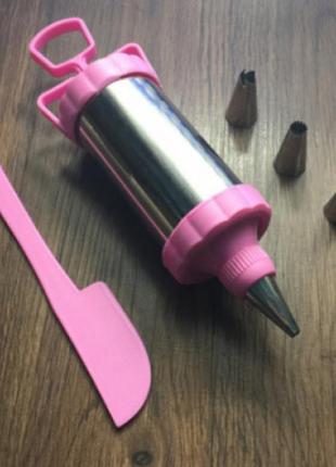 Кондитерський шприц (з насадками, неіржавка сталь)