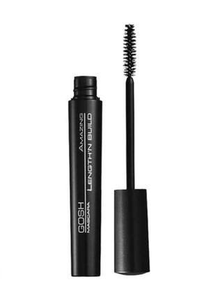 Туш для вій gosh length'n build black, 10мл