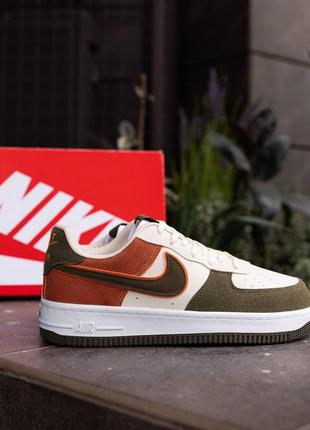Кроссовки в стиле nike air force grey beige orange