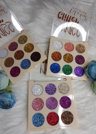 🎁1+1=3🎁глітерні тені для макіяжа miss glitter