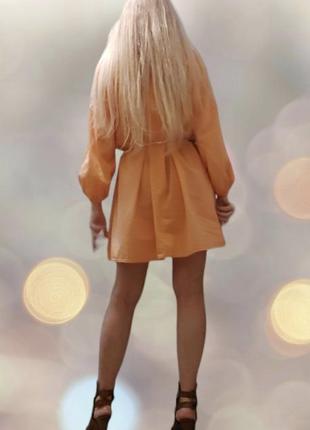 Платье - рубашка нежно оранжевая х/ б котон , размер м.2 фото