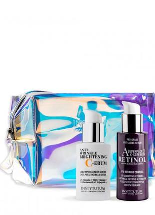 Instytutum x-strength retinol serum 30мл , ретинол anti-wrinkle brightening c-erum 30мл , косметичка