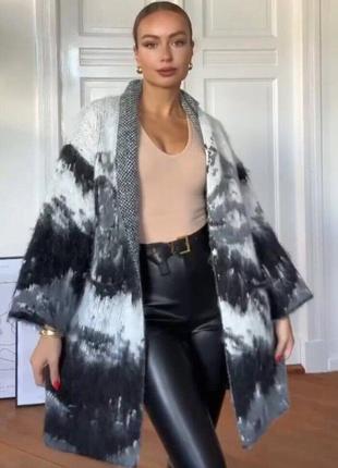 Блогерский шерстяной кардиган куртка zara, толстый, очень теплый, 8% шерсть  ✅xs-s, ✅м-l,