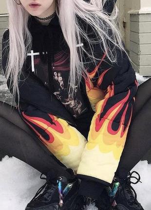 ❄️куртка з вогнем пуфер зимовий ❄️fire insha гранж панк y2k dollskill пуховик