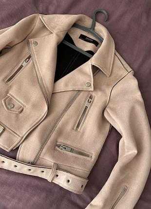 Замшева косуха / замшева куртка зара / косуха зара / замшева косуха zara / рожева косуха