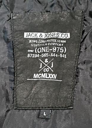 Куртка jack jones, дизайнерская кожаная куртка лама р.l original8 фото