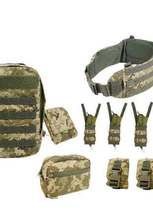Пояс рпс r1 с карманом под баллистический пакет и рюкзак мультикам для тактического снаряжения dm-11