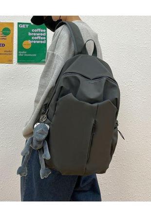 Рюкзак молодіжний сірий однотонний