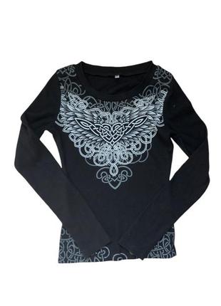 Кофта готическая с трайблами y2k предельно неформальная в стиле dollskill / jaded london / demonia / spiral