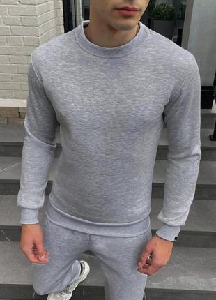 Світшот pobedov 007 зима сірий меланж