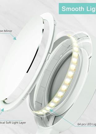 Увеличительное зеркало b beauty planet с подсветкой 20x/1x, двустороннее настольное...