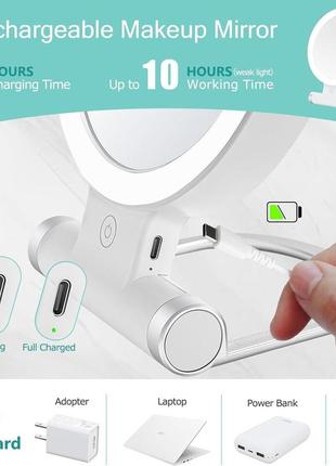 Увеличительное зеркало b beauty planet с подсветкой 20x/1x, двустороннее настольное...