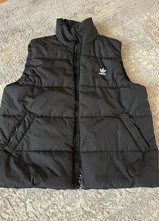 Чорна тепла жилетка adidas оригінал