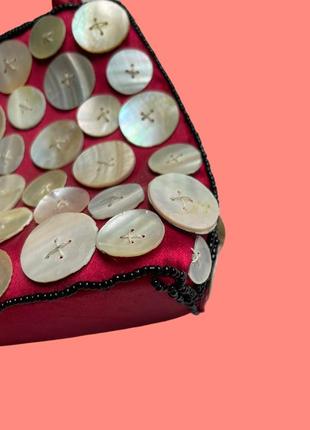 Дитяча цікава сумка з ракушками , червона , маленька