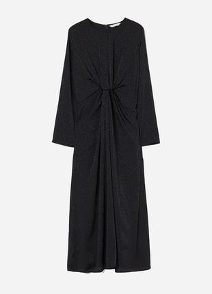 Черное плетение миди женское h&m платье