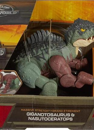 Ігрова фігурка jurassic world діно-трансформер із фільму світ юрського періоду гіганотозавр-насутоцератопс.
