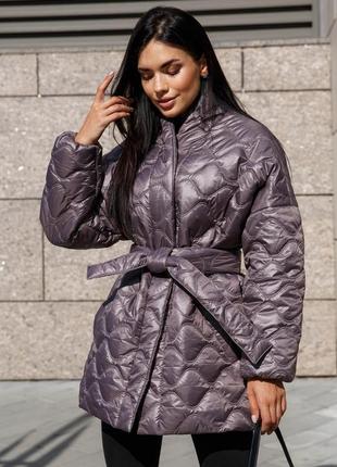 Стильна демiсезонна стьобана куртка оверсайз *люкс якiсть