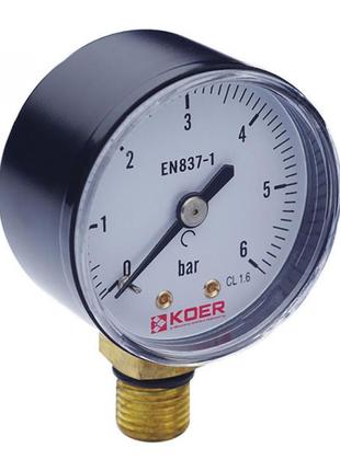 Манометр радіальний koer 50мм., 10 бар