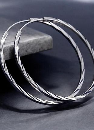Сережки срібло кільця великі 50мм  silver ♥️ 👌