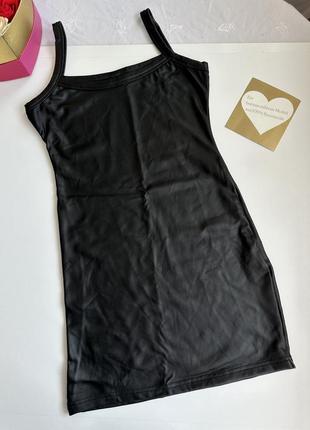 Новое платье мини под кожу 💙💛 сток