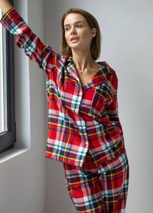 Liza 20720 піжама жіноча байка червоно-чорна клітинка