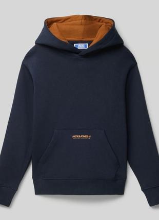 Теплый свиншот jack &jones в темно синем цвете на подростка, из новой коллекции 2024.