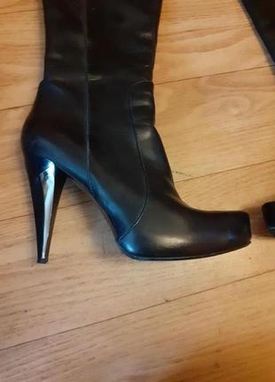 Сапоги podium на каблуке чёрные женские