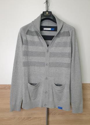 Adidas - s-m - кардиган чоловічий брендовий кофта сіра
