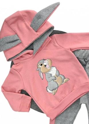 Кофта для девочки зайка с начесом