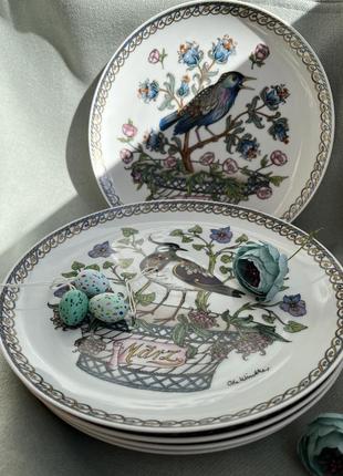 Коллекционные тарелки, большие из серии "птицы. месяцы года", hutschenreuther1 фото